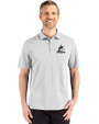 Miami Marlins Mono Cutter & Buck Advantage Refresh Epic Confidence Recycled Mens Tri-Blend Pique Polo CONCRETE Front