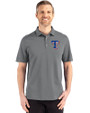 Texas Rangers Cutter & Buck Advantage Refresh Epic Confidence Recycled Mens Tri-Blend Pique Polo Elemental Grey Front