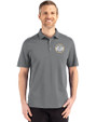 Milwaukee Brewers Cooperstown Cutter & Buck Advantage Refresh Epic Confidence Recycled Mens Tri-Blend Pique Polo Elemental Grey Front