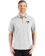 Toronto Blue Jays Cutter & Buck Advantage Refresh Epic Confidence Recycled Mens Tri-Blend Pique Polo CONCRETE Front