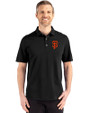 San Francisco Giants Cutter & Buck Advantage Refresh Recycled Cotton-Blend Pique Mens Polo Black Front