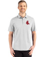 Boston Red Sox Cooperstown Cutter & Buck Advantage Refresh Recycled Cotton-Blend Pique Mens Polo CONCRETE Front