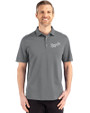 Kansas City Royals Cooperstown Cutter & Buck Advantage Refresh Epic Confidence Recycled Mens Tri-Blend Pique Polo Elemental Grey Front