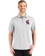 Los Angeles Angels Cooperstown Cutter & Buck Advantage Refresh Epic Confidence Recycled Mens Tri-Blend Pique Polo CONCRETE Front