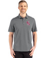 Los Angeles Angels Cooperstown Cutter & Buck Advantage Refresh Epic Confidence Recycled Mens Tri-Blend Pique Polo Elemental Grey Front