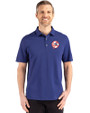 New York Yankees Cooperstown Cutter & Buck Advantage Refresh Epic Confidence Recycled Mens Tri-Blend Pique Polo Tour Blue Front