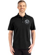 New York Mets Mono Cutter & Buck Advantage Refresh Epic Confidence Recycled Mens Tri-Blend Pique Polo Black Front