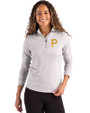 Pittsburgh Pirates Cutter & Buck Coastline Epic Comfort Recycled Women’s Quarter Zip CONCRETE Front