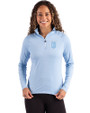Kansas City Royals Mono Cutter & Buck Coastline Epic Comfort Recycled Women’s Quarter Zip Atlas Light Blue Front