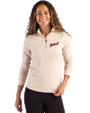 Detroit Tigers Cooperstown Cutter & Buck Coastline Epic Comfort Recycled Women’s Quarter Zip Wheat Front