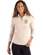 Milwaukee Brewers Cooperstown Cutter & Buck Coastline Epic Comfort Recycled Women’s Quarter Zip Wheat Front