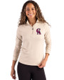Los Angeles Angels Cooperstown Cutter & Buck Coastline Epic Comfort Recycled Women’s Quarter Zip Wheat Front