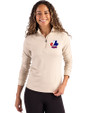 Montreal Expos Cooperstown Cutter & Buck Coastline Epic Comfort Recycled Women’s Quarter Zip Wheat Front