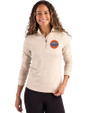 HoustonAstrosCooperstown- Cutter & Buck Coastline Recycled Double Peached Womens Quarter Zip Pullover Wheat Front