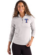 Texas Rangers Cutter & Buck Coastline Epic Comfort Recycled Women’s Quarter Zip CONCRETE Front