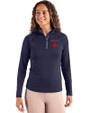 Toronto Blue Jays City Connect Cutter & Buck Coastline Epic Comfort Recycled Women’s Quarter Zip Navy Blue Front