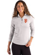 San Francisco Giants Cutter & Buck Coastline Recycled Double Peached Womens Quarter Zip Pullover CONCRETE Front