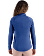 New York Yankees Cooperstown Cutter & Buck Coastline Epic Comfort Recycled Women’s Quarter Zip Tour Blue Back