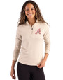Atlanta Braves Cooperstown Cutter & Buck Coastline Epic Comfort Recycled Women’s Quarter Zip Wheat Front