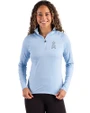 Los Angeles Angels Mono Cutter & Buck Coastline Epic Comfort Recycled Women’s Quarter Zip Atlas Light Blue Front