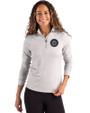 Seattle Mariners Mono Cutter & Buck Coastline Epic Comfort Recycled Women’s Quarter Zip CONCRETE Front