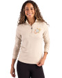 Houston Astros City Connect Cutter & Buck Coastline Epic Comfort Recycled Women’s Quarter Zip Wheat Front