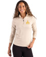 Seattle Mariners Cooperstown Cutter & Buck Coastline Epic Comfort Recycled Women’s Quarter Zip Wheat Front
