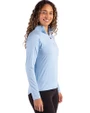 St. Louis Cardinals Mono Cutter & Buck Coastline Epic Comfort Recycled Women’s Quarter Zip Atlas Light Blue Side