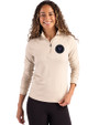 NY Mets City Connect Cutter & Buck Coastline Epic Comfort Recycled Women’s Quarter Zip Wheat Front