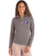 Texas Rangers Cooperstown Cutter & Buck Coastline Epic Comfort Recycled Women’s Quarter Zip Elemental Grey Front