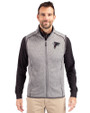 Atlanta Falcons Cutter & Buck Mainsail Sweater-Knit Mens Full Zip Vest Polished Heather Front