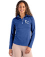 Kansas City Royals Cutter & Buck Coastline Epic Comfort Recycled Women’s Quarter Zip Tour Blue Front