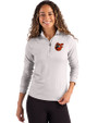 Baltimore Orioles Cooperstown Cutter & Buck Coastline Epic Comfort Recycled Women’s Quarter Zip CONCRETE Front