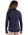 Minnesota Twins Cooperstown Cutter & Buck Coastline Epic Comfort Recycled Women’s Quarter Zip Navy Blue Back