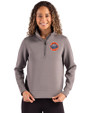 HoustonAstrosCooperstown- Cutter & Buck Roam Epic Versatility Recycled Womens Quarter Zip Pullover Elemental Grey Front