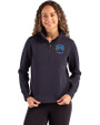 Philadelphia Phillies City Connect Cutter & Buck Roam Epic Versatility Recycled Womens Quarter Zip Pullover Navy Blue Front