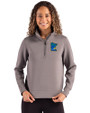 Minnesota Twins City Connect Cutter & Buck Roam Recycled Buttery-Soft Knit Womens Quarter Zip Pullover Elemental Grey Front