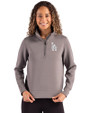 Los Angeles Dodgers Cutter & Buck Roam Epic Versatility Recycled Womens Quarter Zip Pullover Elemental Grey Front