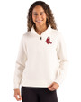 Boston Red Sox Cooperstown Cutter & Buck Roam Recycled Buttery-Soft Knit Womens Quarter Zip Pullover Shell Front