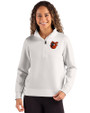 Baltimore Orioles Cooperstown Cutter & Buck Roam Epic Versatility Recycled Womens Quarter Zip Pullover Solitare Front