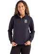 Detroit Tigers Cutter & Buck Roam Epic Versatility Recycled Womens Quarter Zip Pullover Navy Blue Front