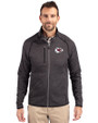 Kansas City Chiefs Cutter & Buck Mainsail Sweater-Knit Mens Full Zip Jacket Charcoal Heather Front