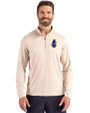 Chicago Cubs Cooperstown Cutter & Buck Coastline Epic Comfort Recycled Mens Quarter Zip Wheat Front
