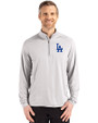 Los Angeles Dodgers Cutter & Buck Coastline Epic Comfort Recycled Mens Quarter Zip CONCRETE Front