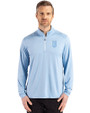 Kansas City Royals Mono Cutter & Buck Coastline Epic Comfort Recycled Mens Quarter Zip Atlas Light Blue Front