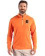Detroit Tigers Cutter & Buck Coastline Epic Comfort Recycled Mens Quarter Zip College Orange Front