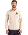 Athletics Cutter & Buck Coastline Epic Comfort Recycled Mens Quarter Zip Wheat Front