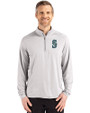 Seattle Mariners Cutter & Buck Coastline Epic Comfort Recycled Mens Quarter Zip CONCRETE Front