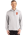 San Francisco Giants Cutter & Buck Coastline Epic Comfort Recycled Mens Quarter Zip CONCRETE Front
