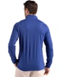 Texas Rangers Cutter & Buck Coastline Epic Comfort Recycled Mens Quarter Zip Tour Blue Back